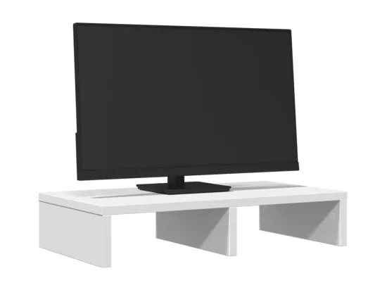 Support de moniteur blanc 50x27x10 cm bois d'ingénierie