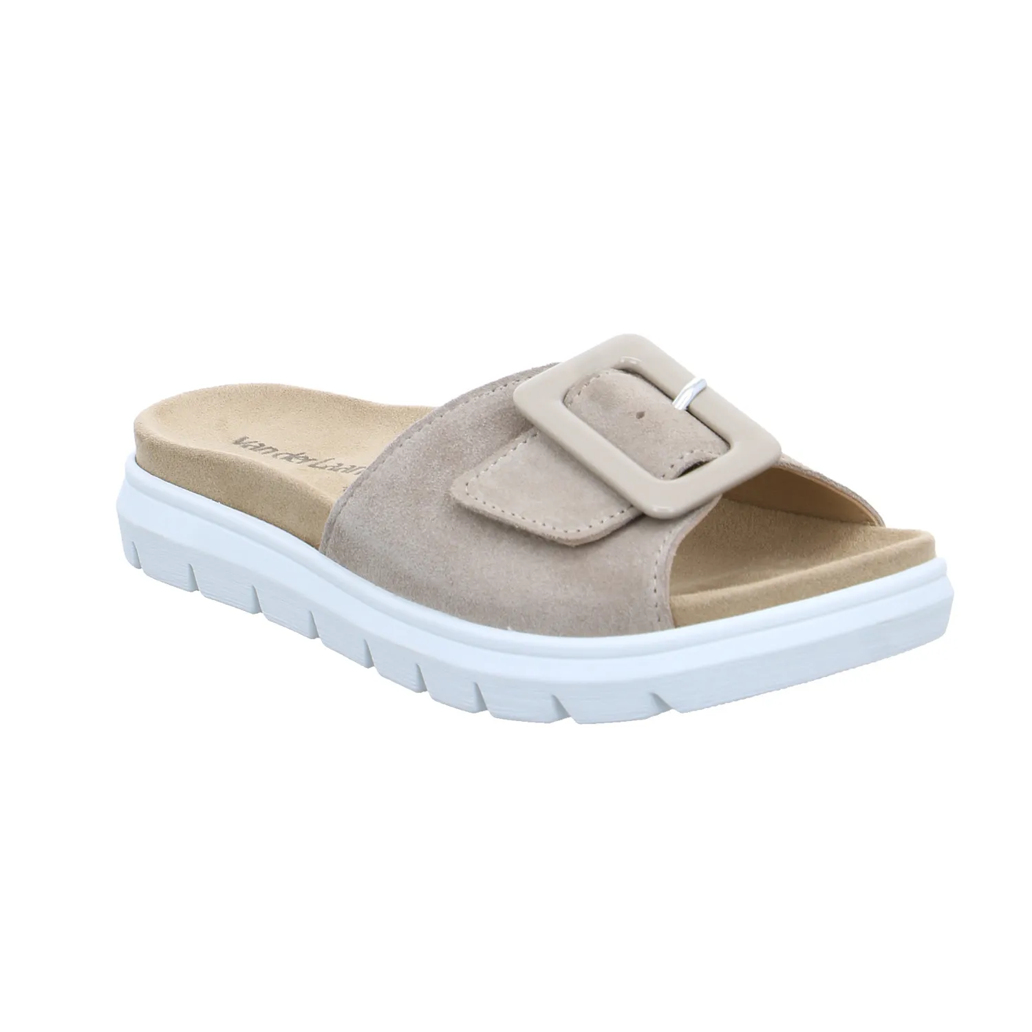 VAN DER LAAN Comfort-Pantolette Beige Leder