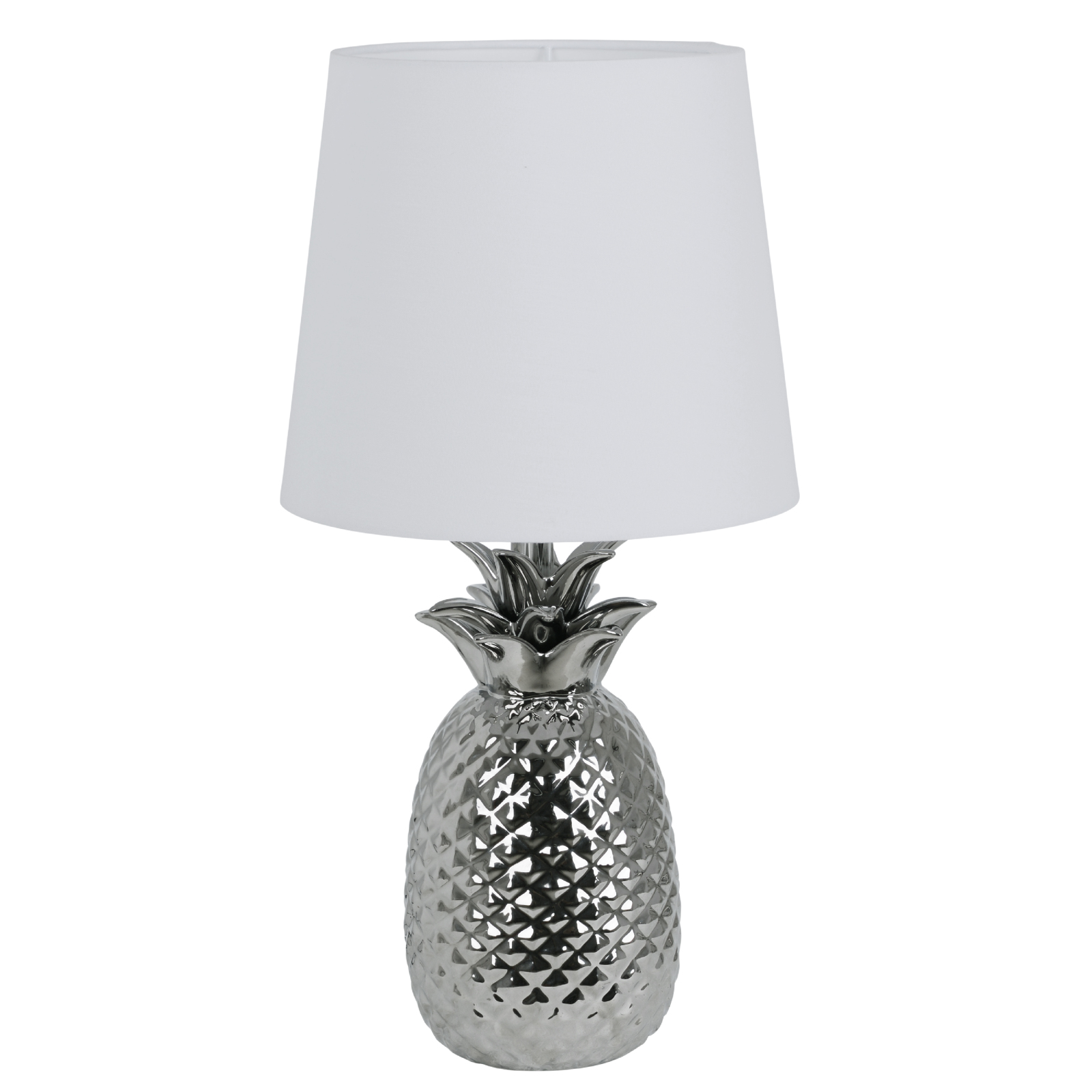 Tischleuchte ANANAS - chrom-weiß - 45 cm hoch