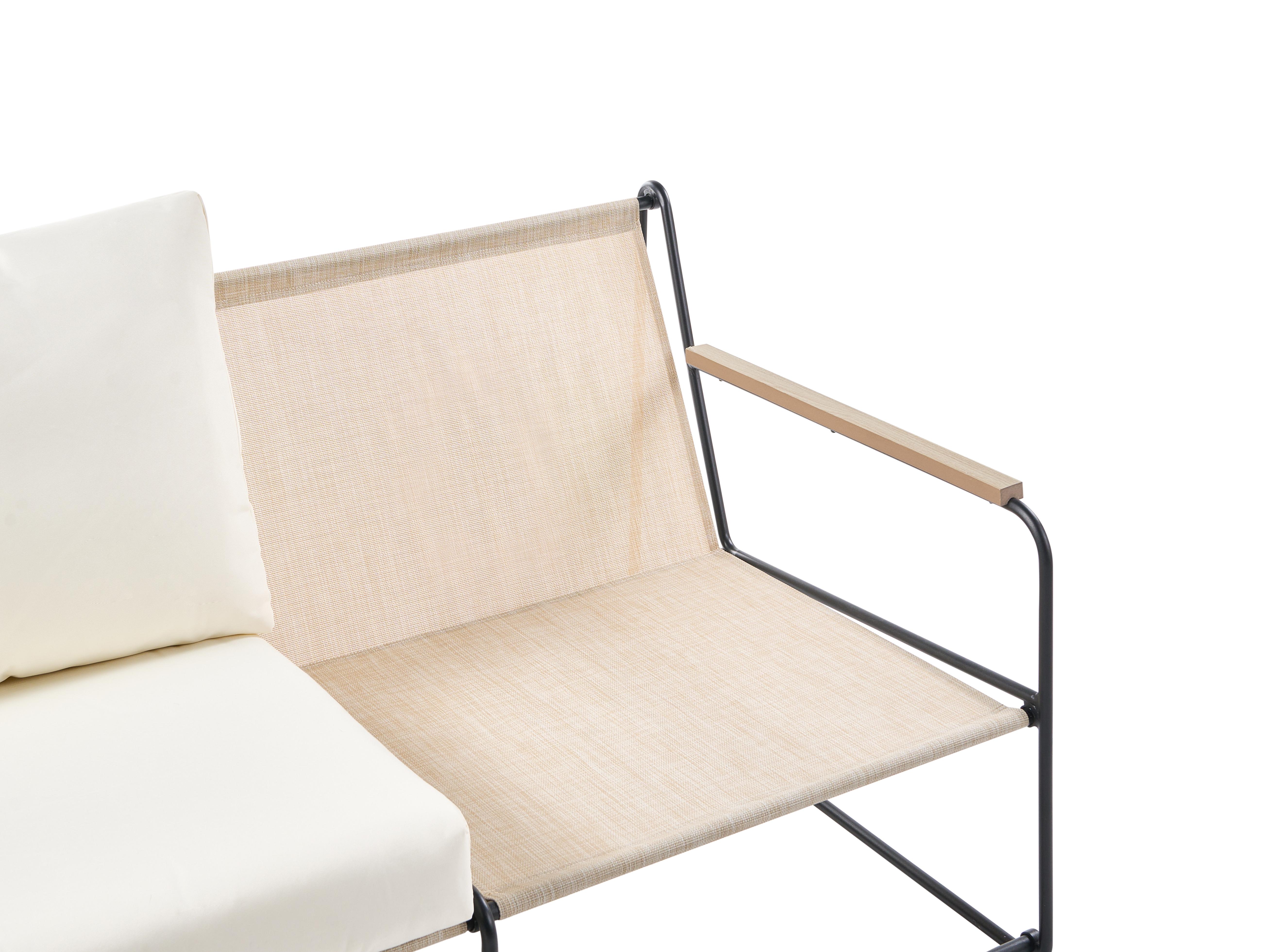 Tuin bankenset 5-zits VENARIA met tafels Metaal Beige/zwart