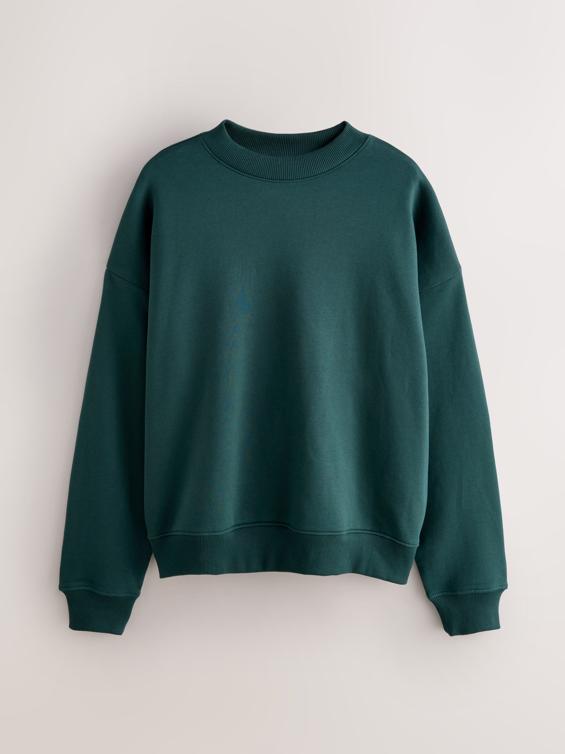 Groen - Groot - Dik sweatshirt met ronde hals en hoog katoengehalte