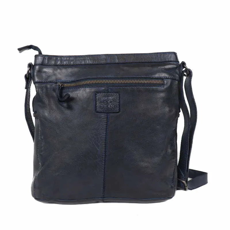 BEAR DESIGN Umhängetasche Blau Leder