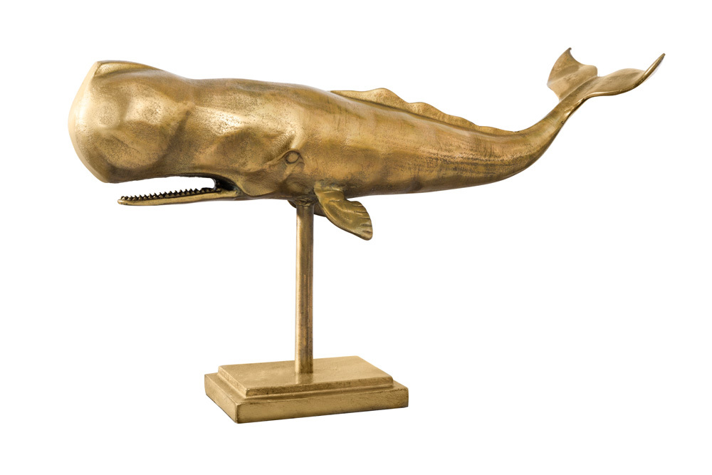 Maritime Skulptur WAL 70cm messing handmade Metall Design Dekoration