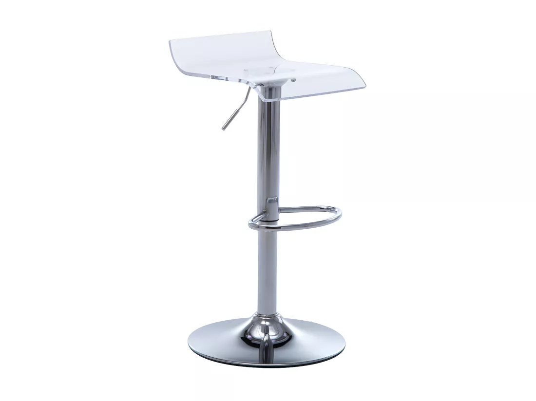 Lot de 2 tabourets de bar OLIVER - Acrylique - Transparent