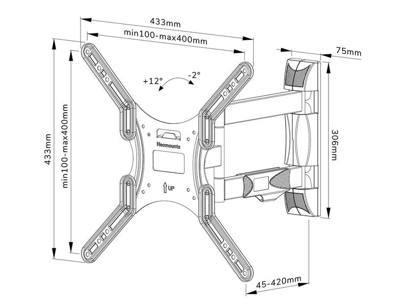 NEOMOUNTS Wandhalterung WL40-550BL14 Schwarz Völlig bewegliche Wandhalterung für 32-55