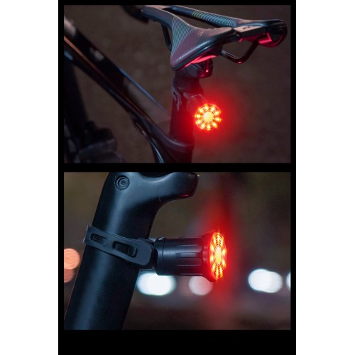 Wiederaufladbares USB Velo Rücklicht Fahrrad LED Warnlicht mit 7 Farben IPX4