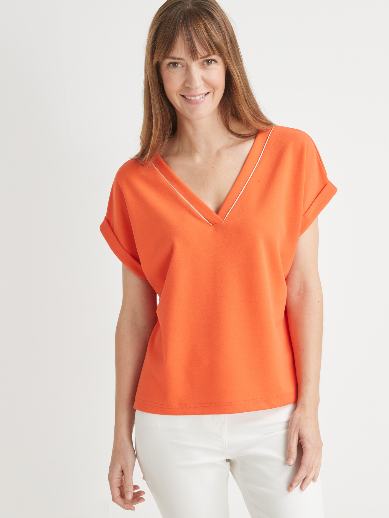 Tee-shirt V maille fluide