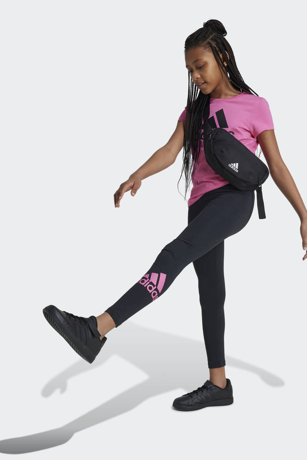 adidas legging zwart/roze