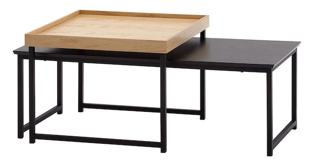 CASAVANTI Couchtisch 2er Set Schwarz/ Eiche