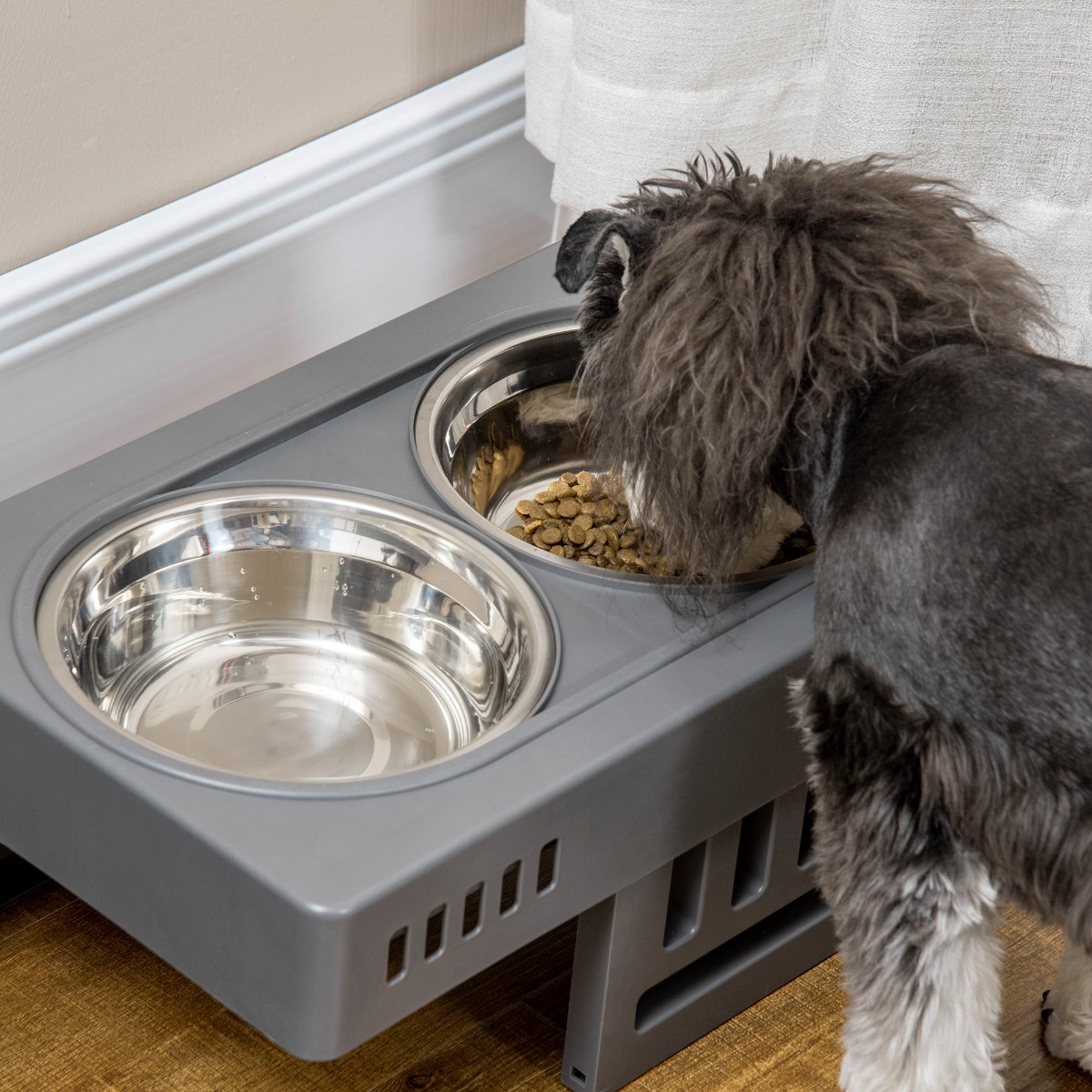 Alimentador elevado para cães PawHut