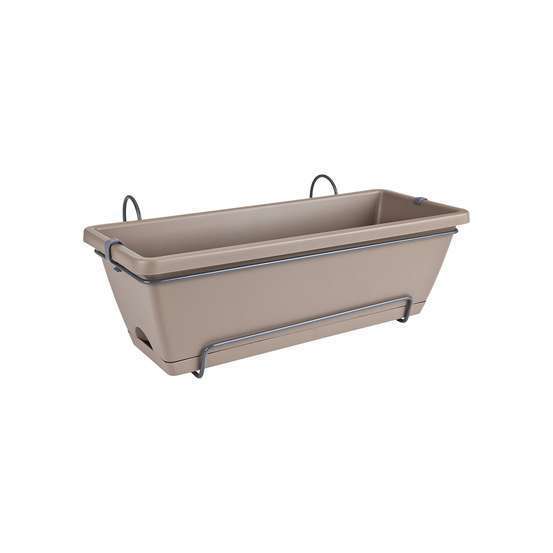 Jardinière barcelona en plastique taupe - L50cm