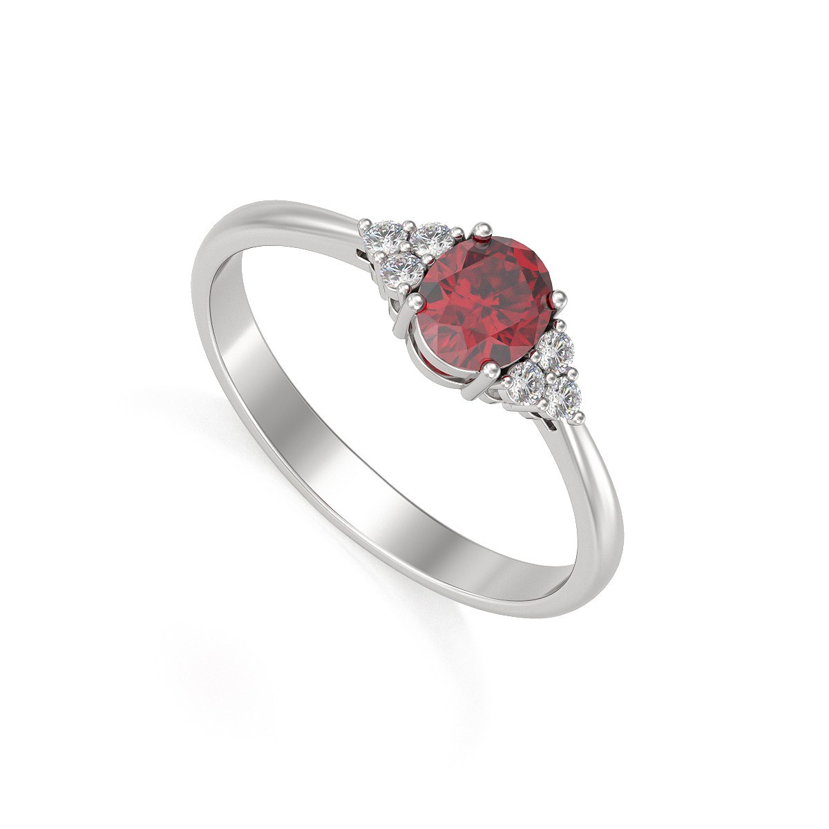 Bague ADEN Rubis et diamants sur Argent 925 2.20grs