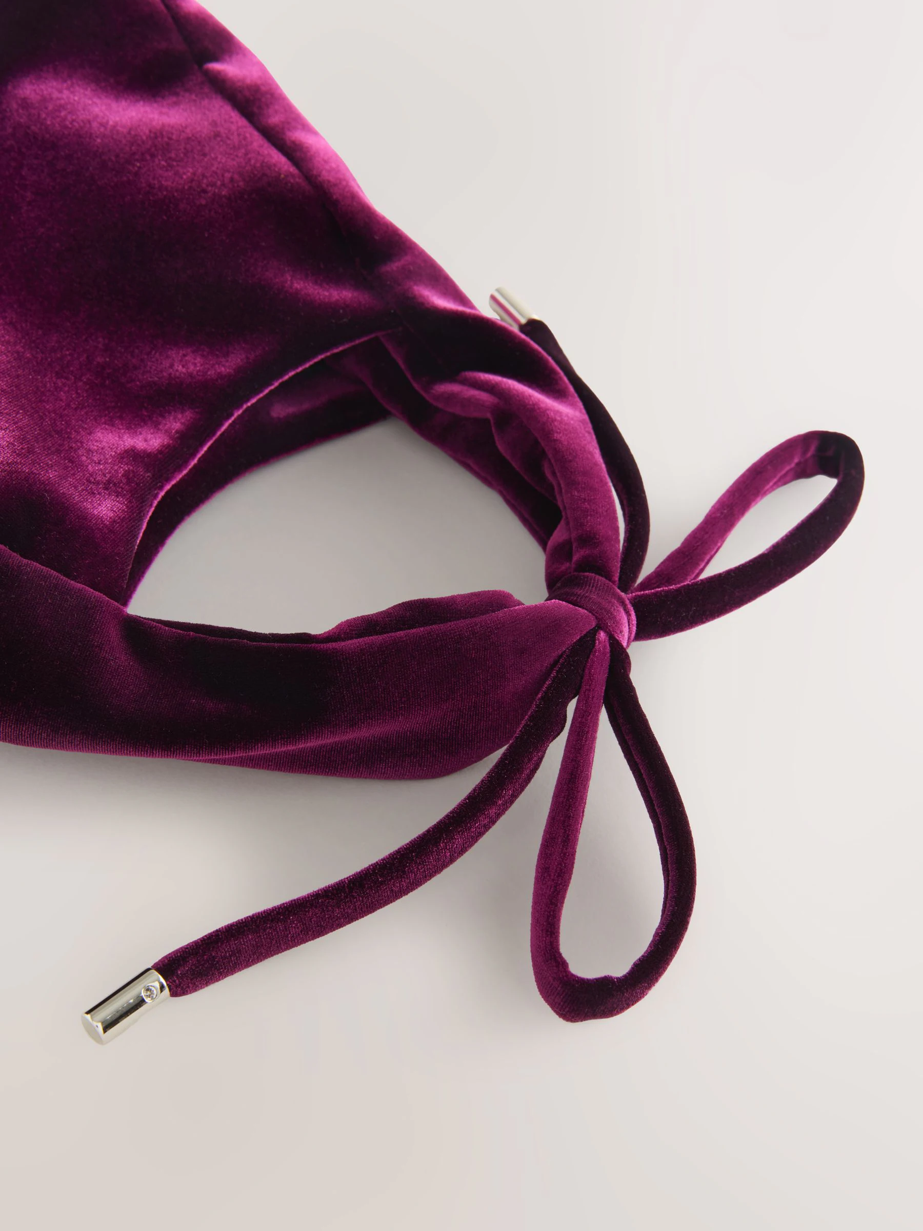 Bordeauxrood - Fluwelen Strik Mini-tas met handgreep bovenop