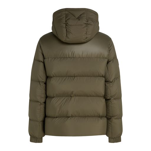 Tommy Hilfiger Mix Down Hooded Puffer Jakke, Army Green, M