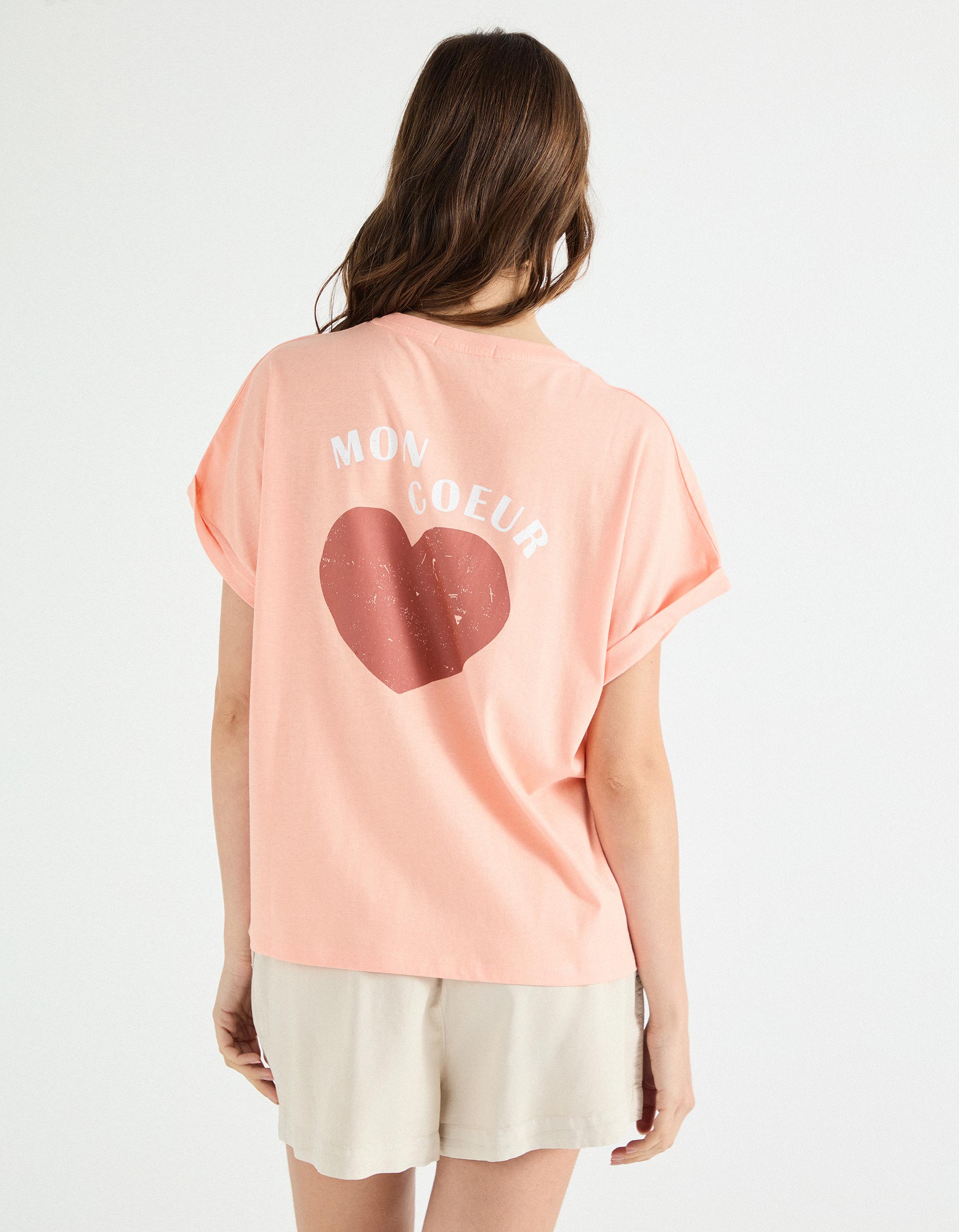 T-shirt Print, Mulher, Laranja