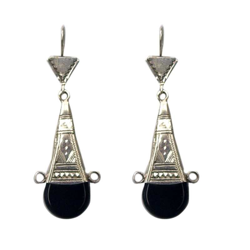 Boucle d'oreilles touareg onyx