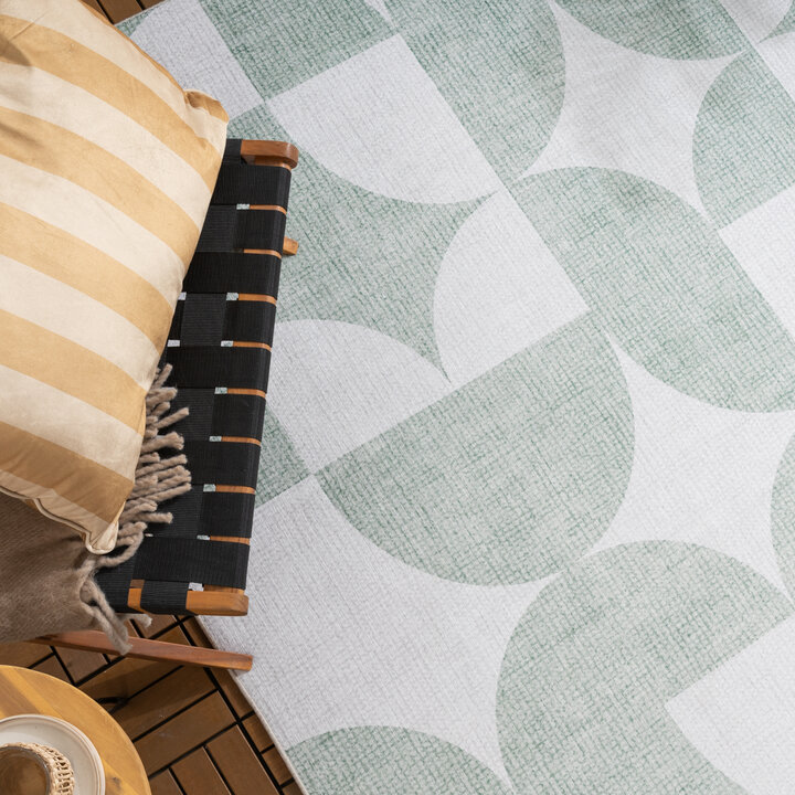 Abstract buitenkleed - Groovy Tiles Groen