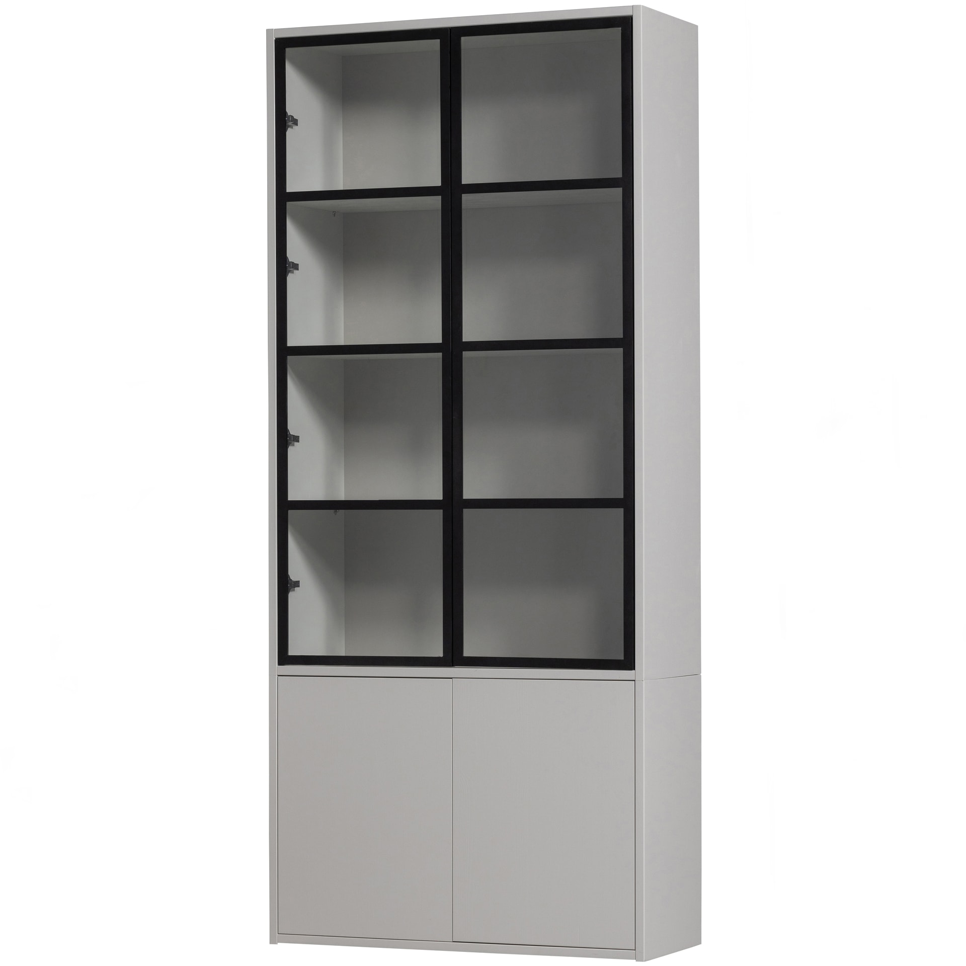 Vitrine BASIC 101 x 230 cm nebelgrau/schwarz