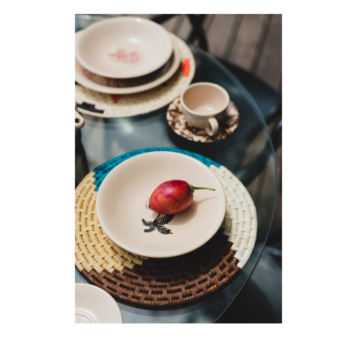 Plats profonds « Trazos Sicilia Black » (Lot de 4)