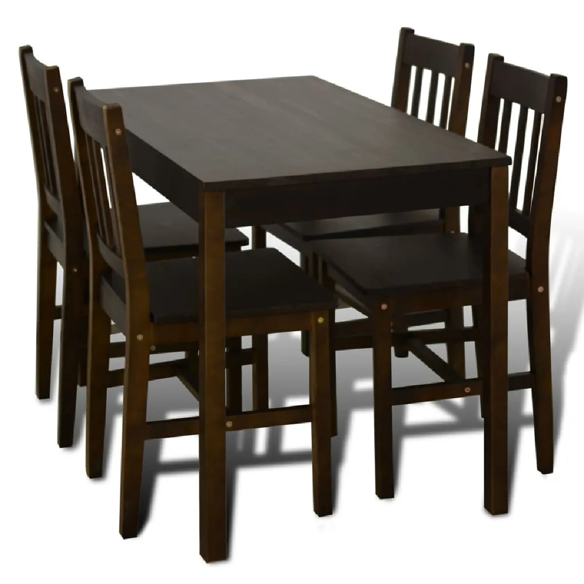 vidaXL Table de dîner élégante 5 pièces - Marron