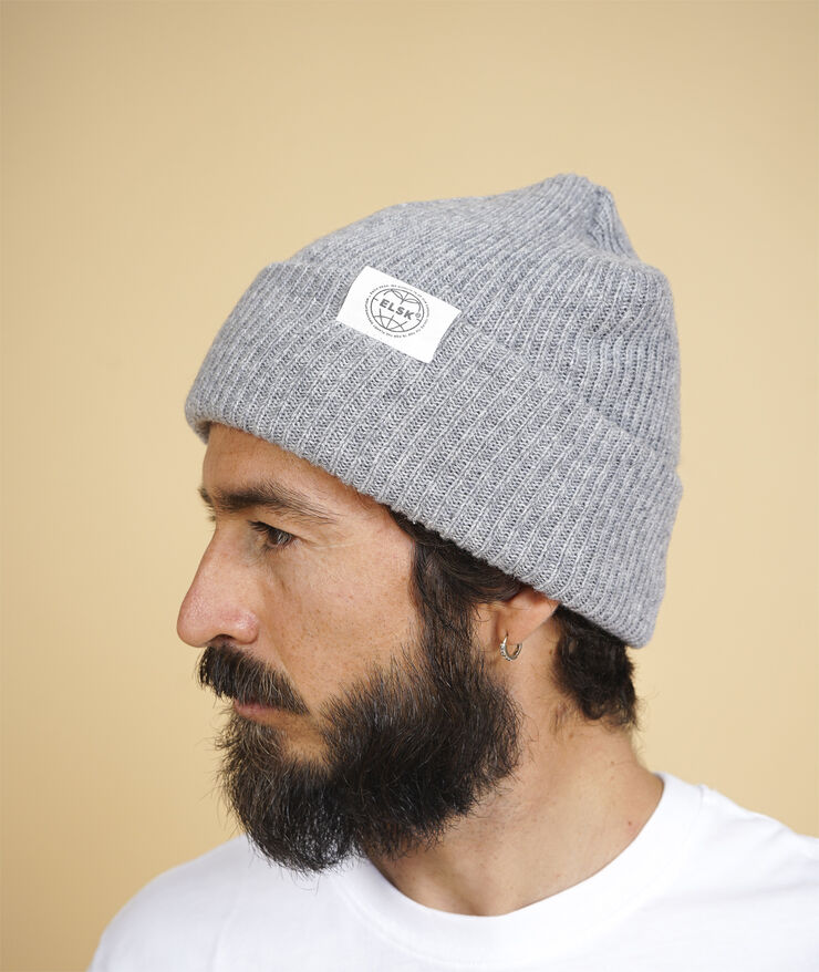 ELSK GLOBE STATEMENT BEANIE 007 grey melange