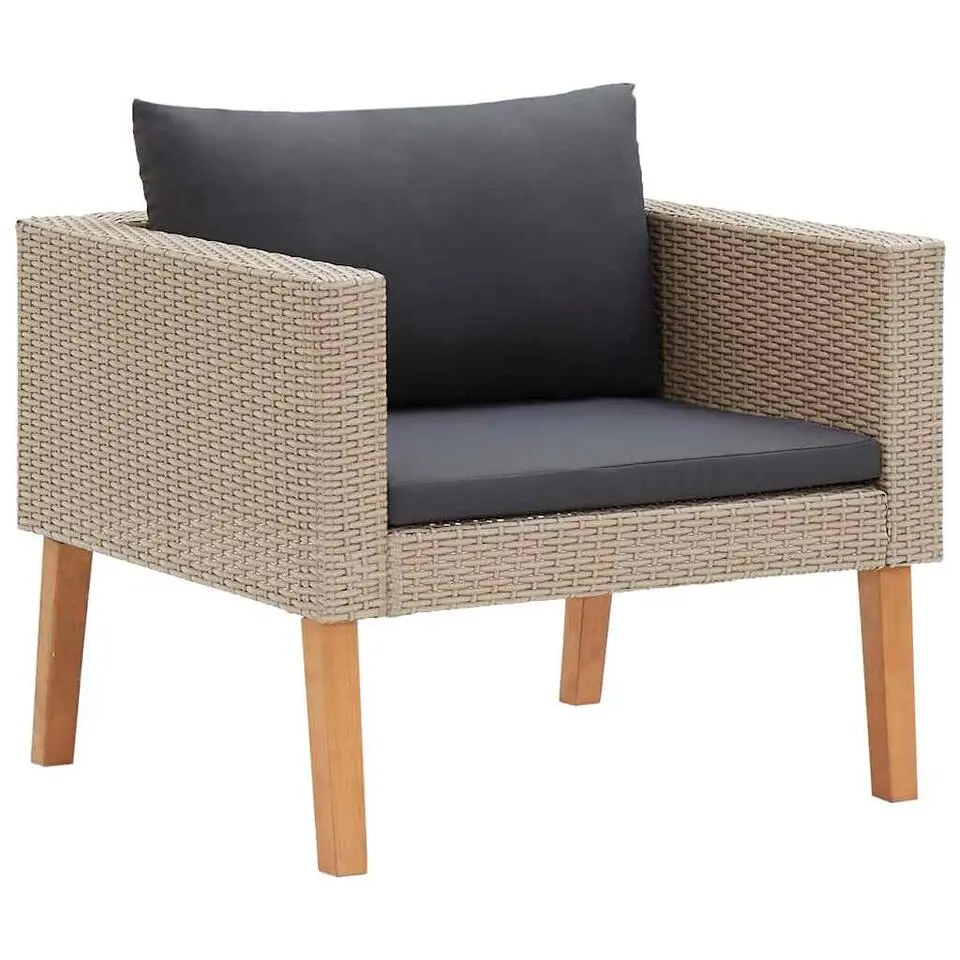 vidaXL - Tuinbank - Beige - Poly rattan