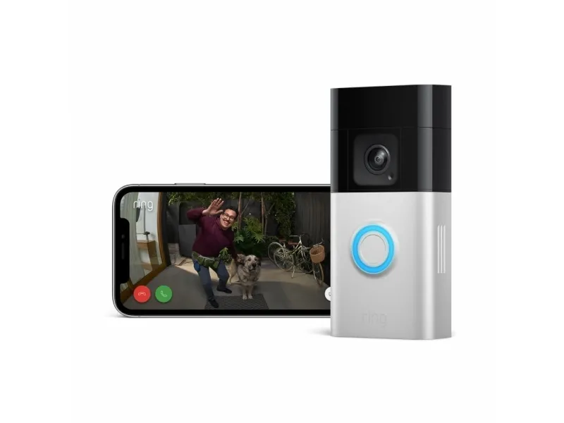 Ring Battery Video Doorbell Pro - Smart dørklokke - med kamera - med Head-to-Toe View, 3D Motion Detection, Colour Night Vision, 30-dages gratis prøve på Ring Protect - trådløs - 802.11b/g/n/ax - 2.4 Ghz, 5 GHz - satinnikkel