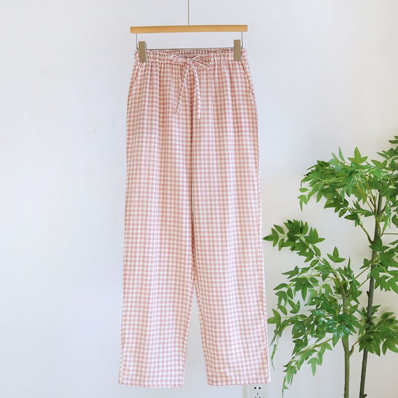 Dogini - Bijpassende pyjamabroek met hoge taille en ruitmotief (verschillende ontwerpen)
