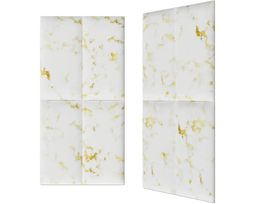 Wandkussen Carrara marmer goud fluweellook 30 x 60 cm