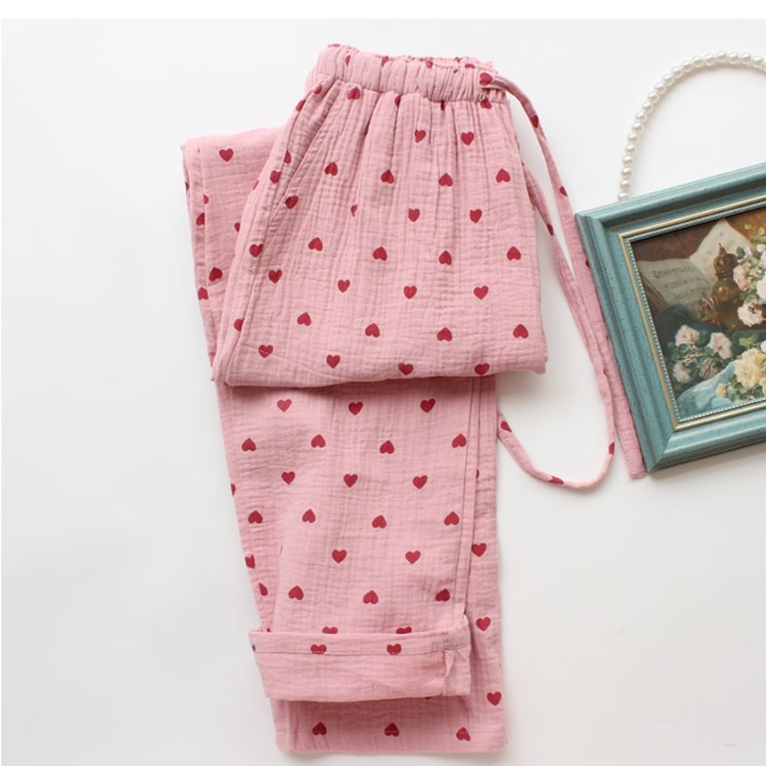 Dogini - Pyjamabroek met hartjesprint
