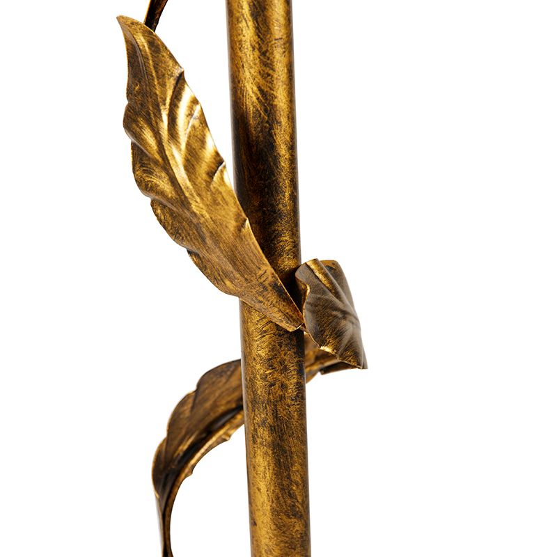 Vintage vloerlamp antiek goud zonder kap - Linden
