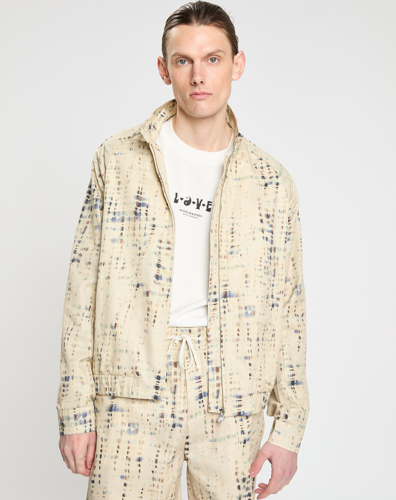 Scotch & Soda Blouson Imperméable Twill Coton Organic écru
