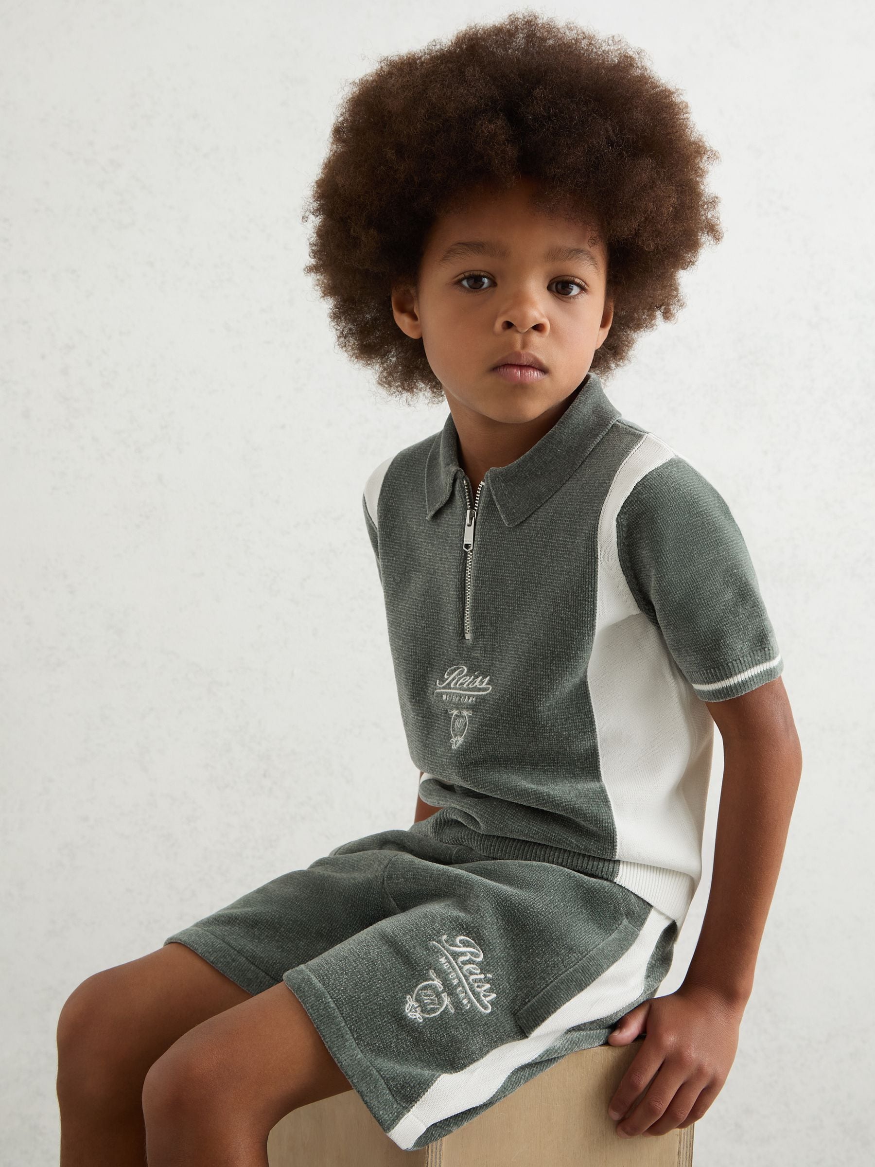 Reiss Trenton Chenille Tipped Motor Cars Shorts