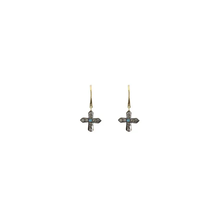 5 Octobre Boucles d'Oreilles Cross | Argenté