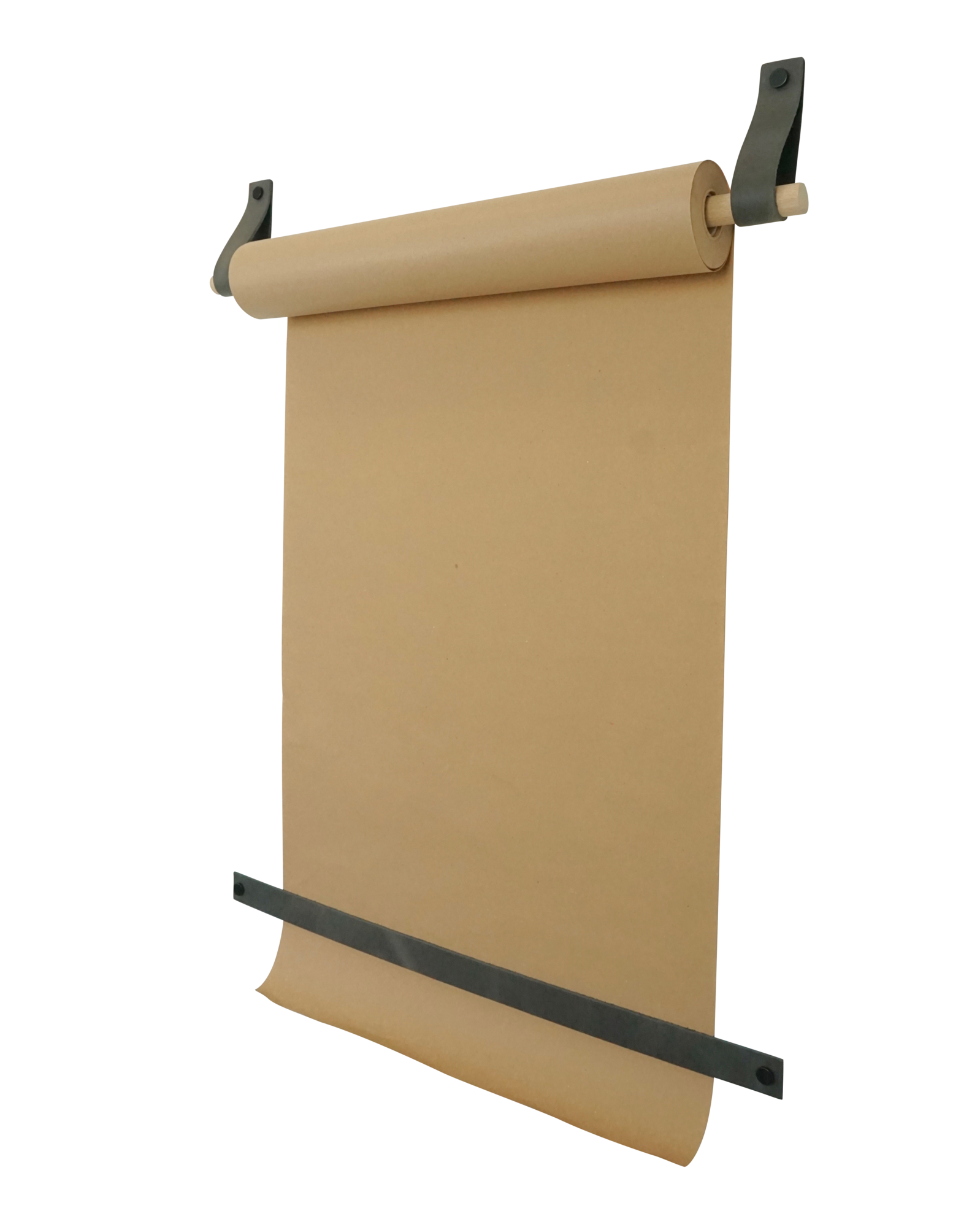 Bruine tekenrol aan 2 leren lussen Tekenrol -Vintage grey