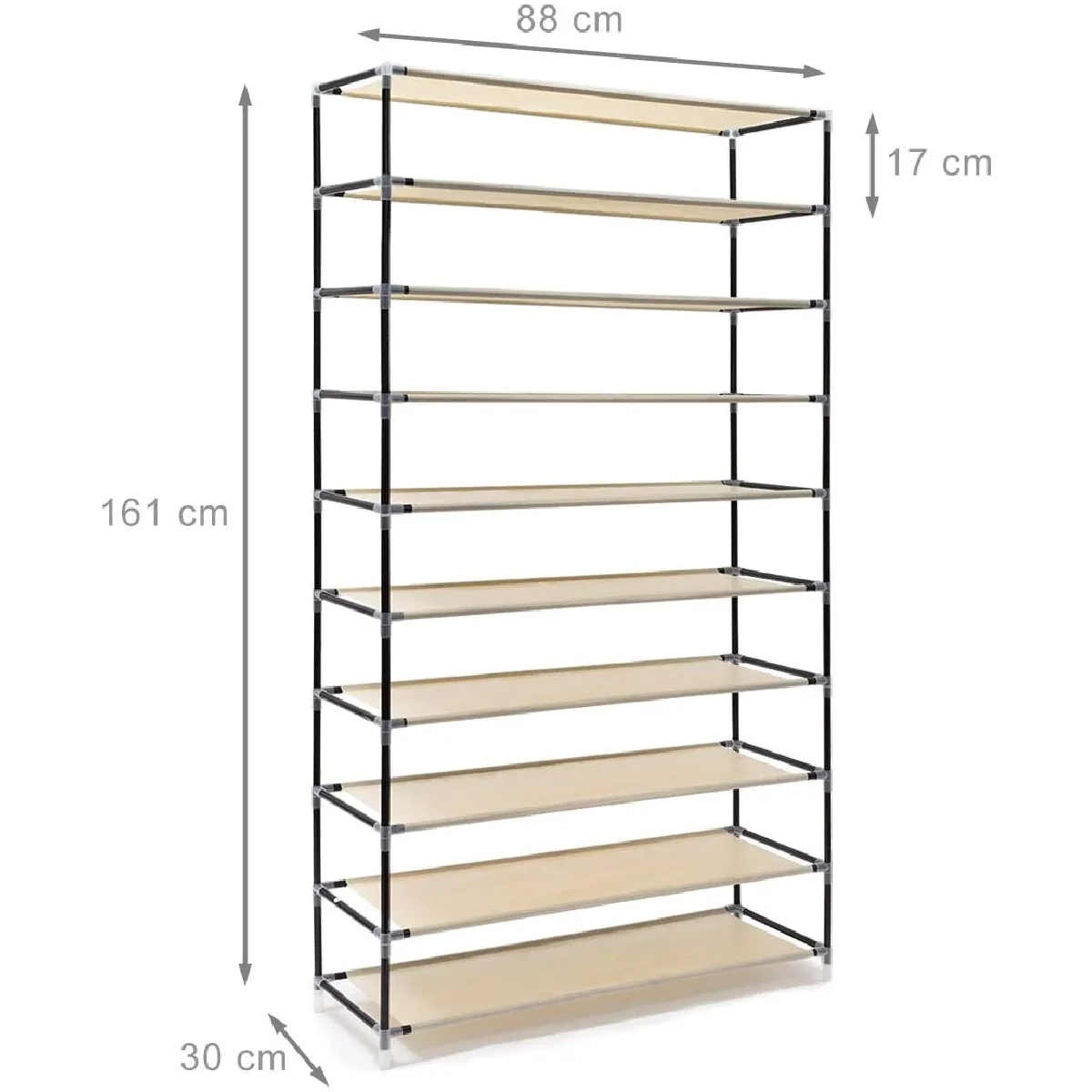 Helloshop26 Armoire à chaussures tissu - 161 cm - Beige
