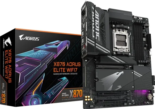 AORUS X870 ELITE WIFI7 - Bundkort - ATX - Socket AM5 - AMD X870 Chipset - USB-C 3.2 Gen 2x2, USB4, USB 3.2 Gen 1, USB 3.2 Gen 2 - 2.5 Gigabit LAN, Bluetooth, Wi-Fi 6 - onboard grafik (CPU påkrævet) - HD Audio (8-kanaler)