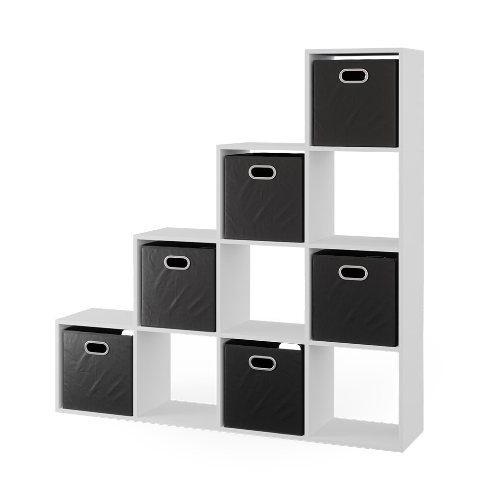 Vicco Treppenregal Raumteiler Bücherregal 10 Fächer Weiß Stufenregal Faltbox