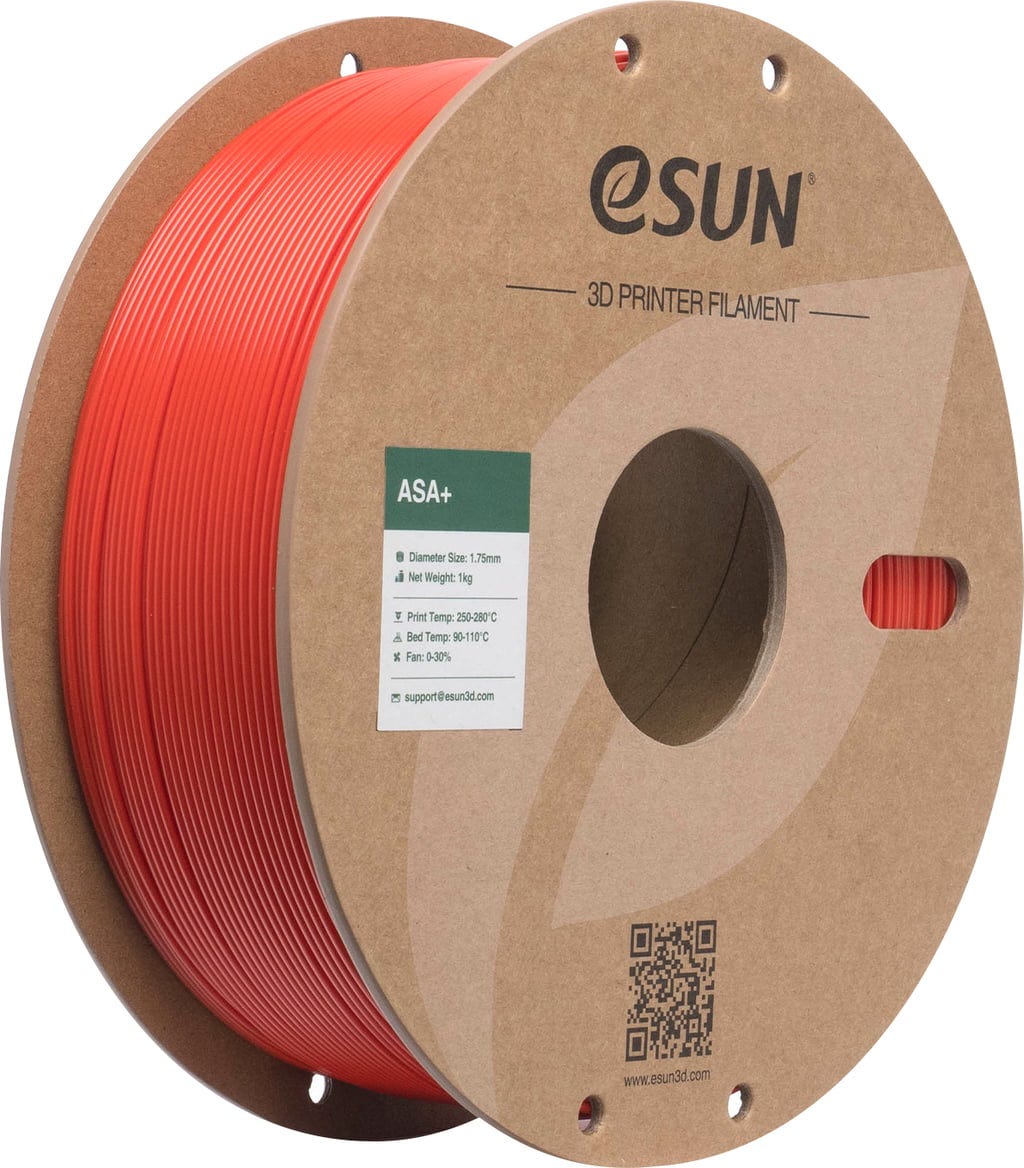 eSUN  ASA+ Red, 1,75 mm / 1000 g    Wetterbeständiges Material in Red