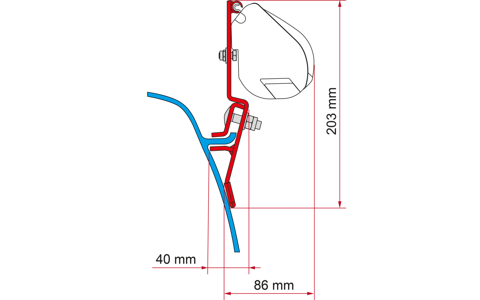 Fiamma F35 Adapterkit Dachmontage Dachmarkise für VW T3