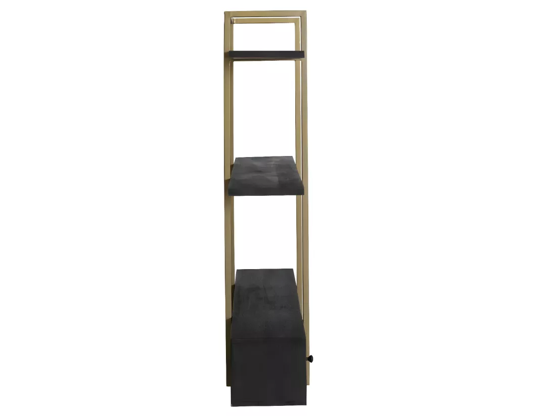 Etagère en bois de manguier et métal doré Manon