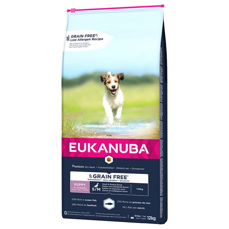 Eukanuba Grain Free Puppy Small / Medium Breed avec du saumon