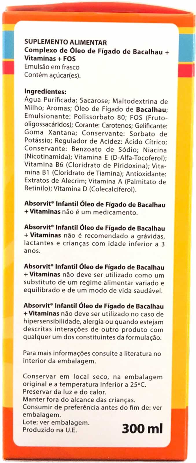 Absorbit Óleo de Fígado de Bacalhau e Vitaminas para Crianças 150 ml
