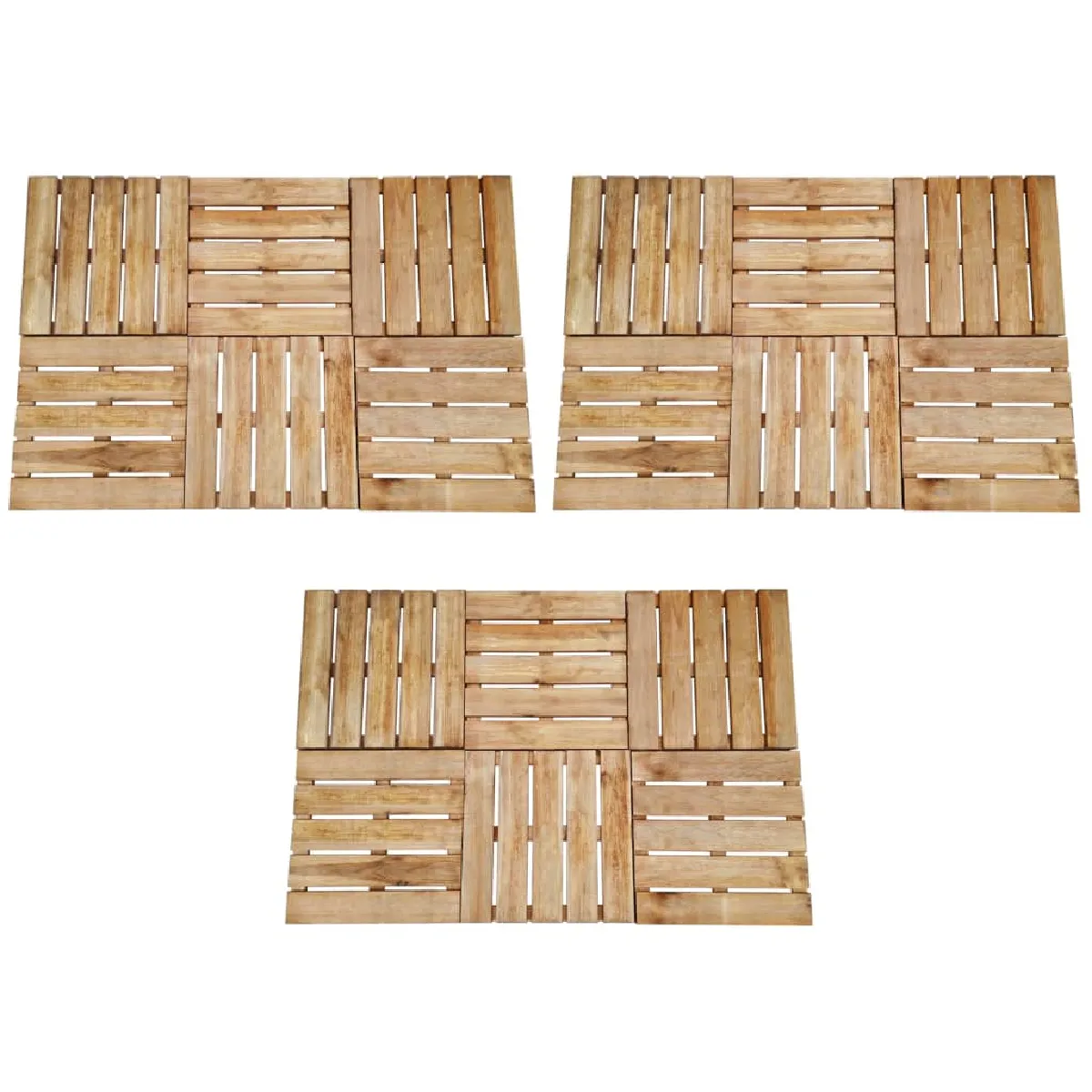 vidaXL Dalles de terrasse 18 pcs marron