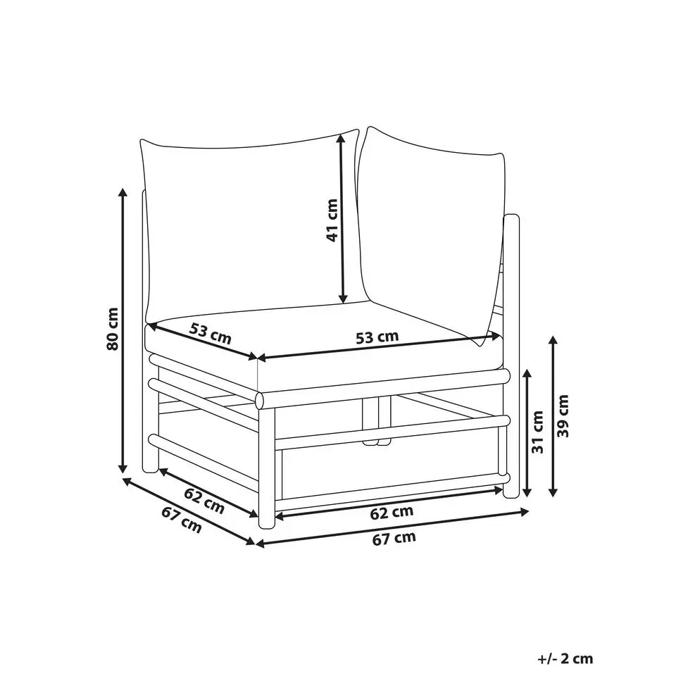 CERRETO - Hoekmodule tuin - Wit - Bamboe