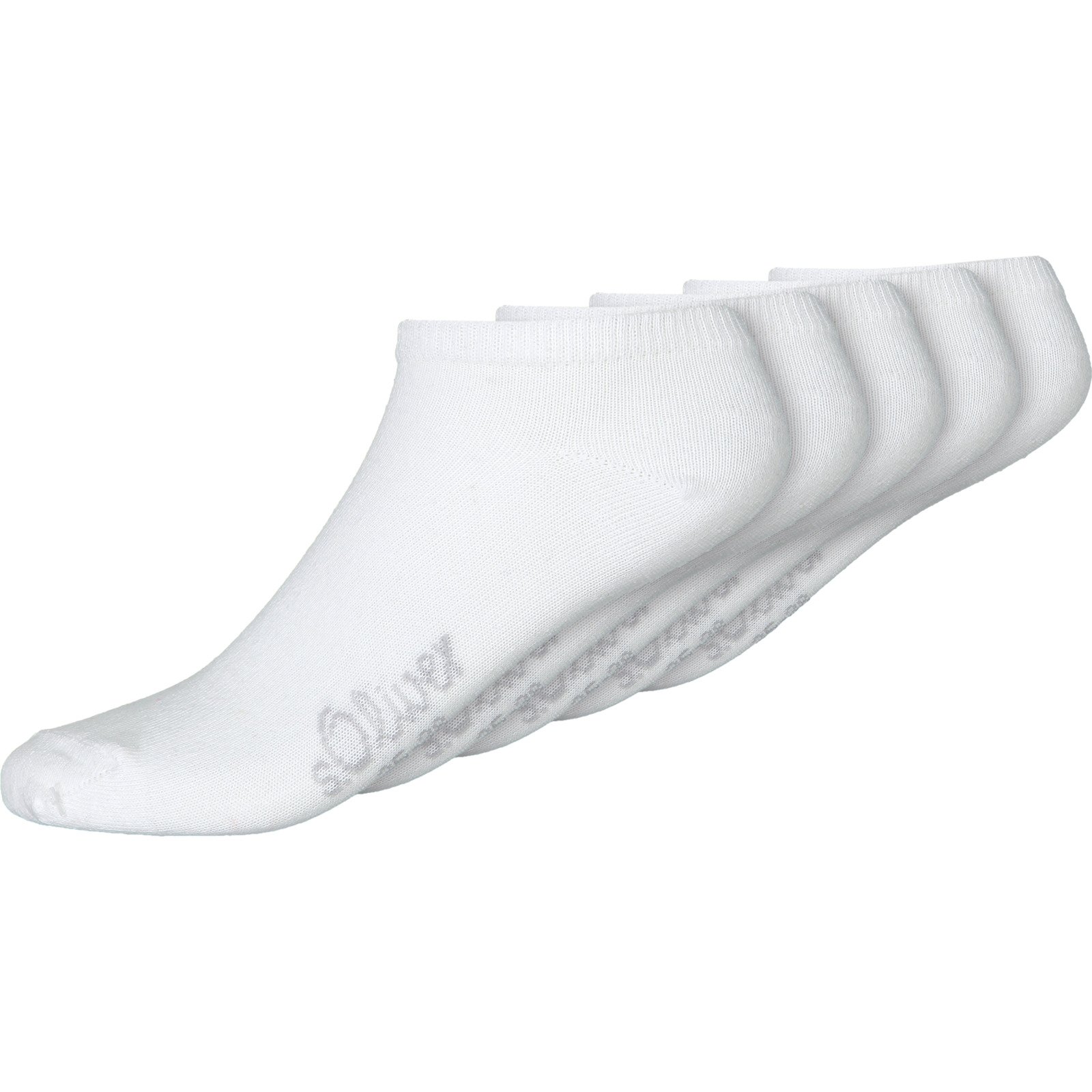 S.Oliver Damen-Sneakersocken uni, 5 Paar 39-42, weiss