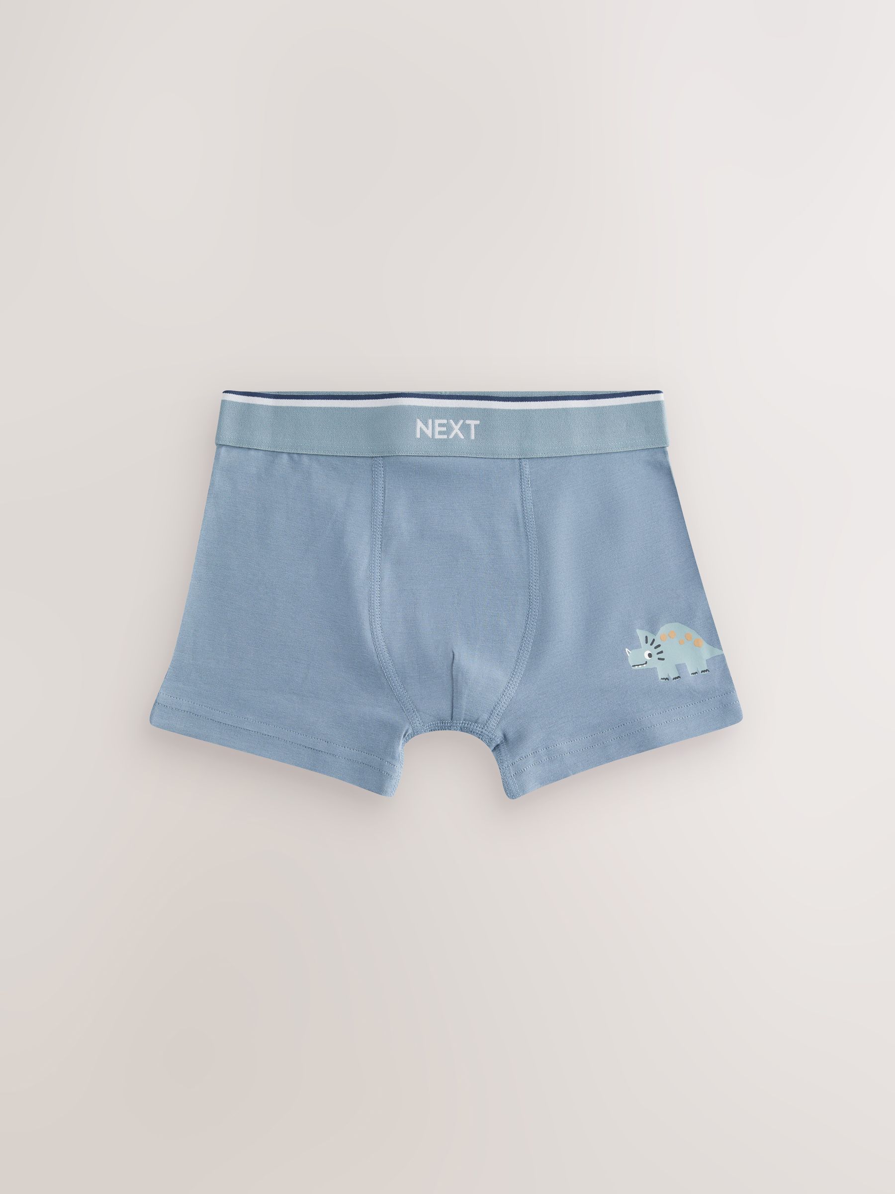 Blauw/bruin met dinoprint - Verpakking van 5 trunks (1,5-12jr)