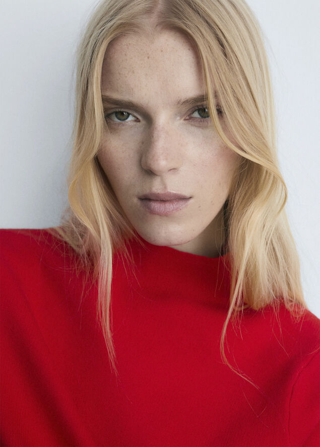MANGO High collar sweater Red