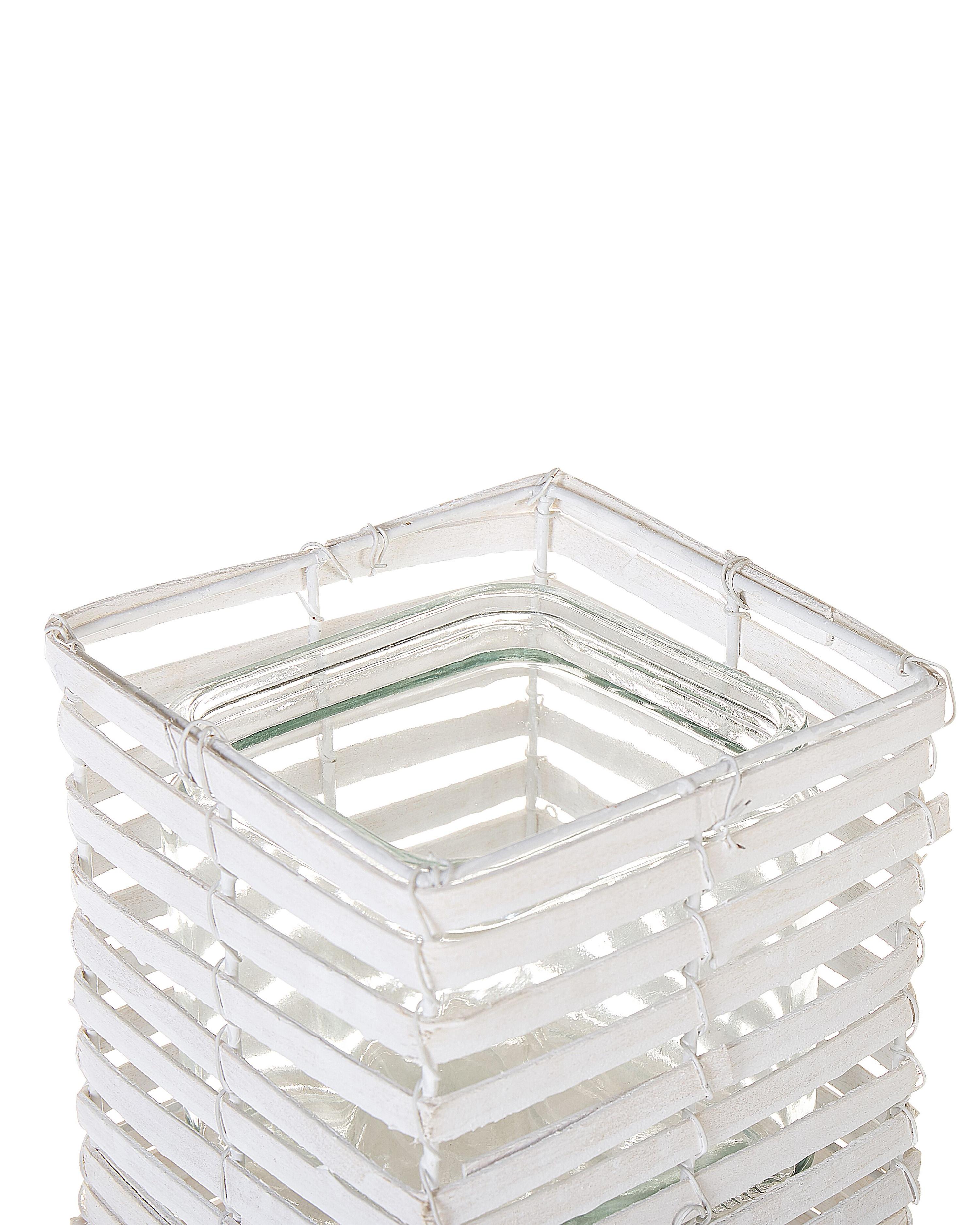 Set van 3 kaarshouders MAROLA Populierenhout 54/34/20 cm Wit