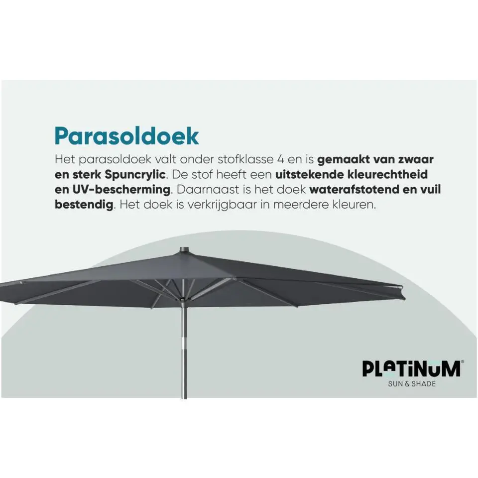 Platinum Parasol Riva Ø300 cm Faded Black